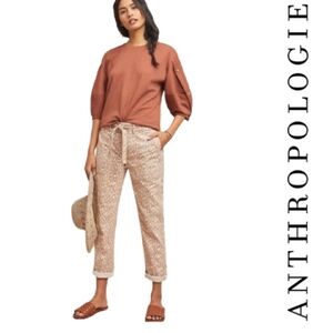 Anthropologie The Wanderer Leopard Print Belted Utility Pants